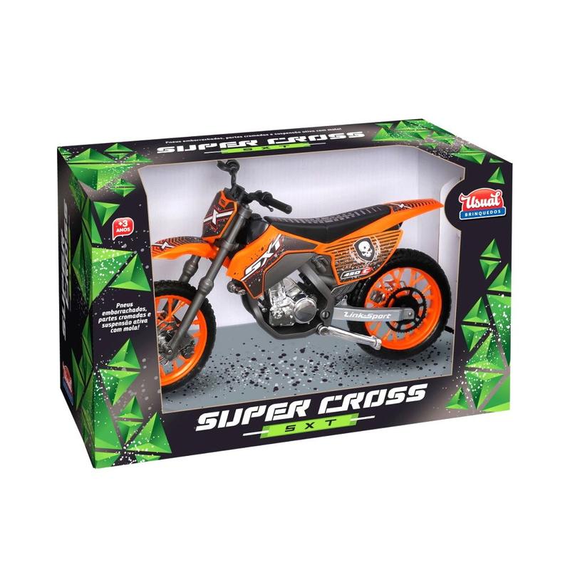 Moto de Brinquedo Rally Realista Super Cross SXT Cor Sortida